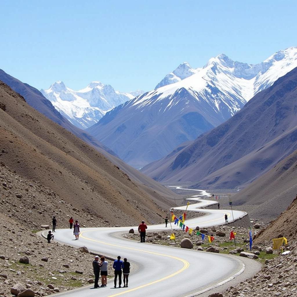 Stunning view of a high mountain pass in Leh Ladakh during a 5-day tour.