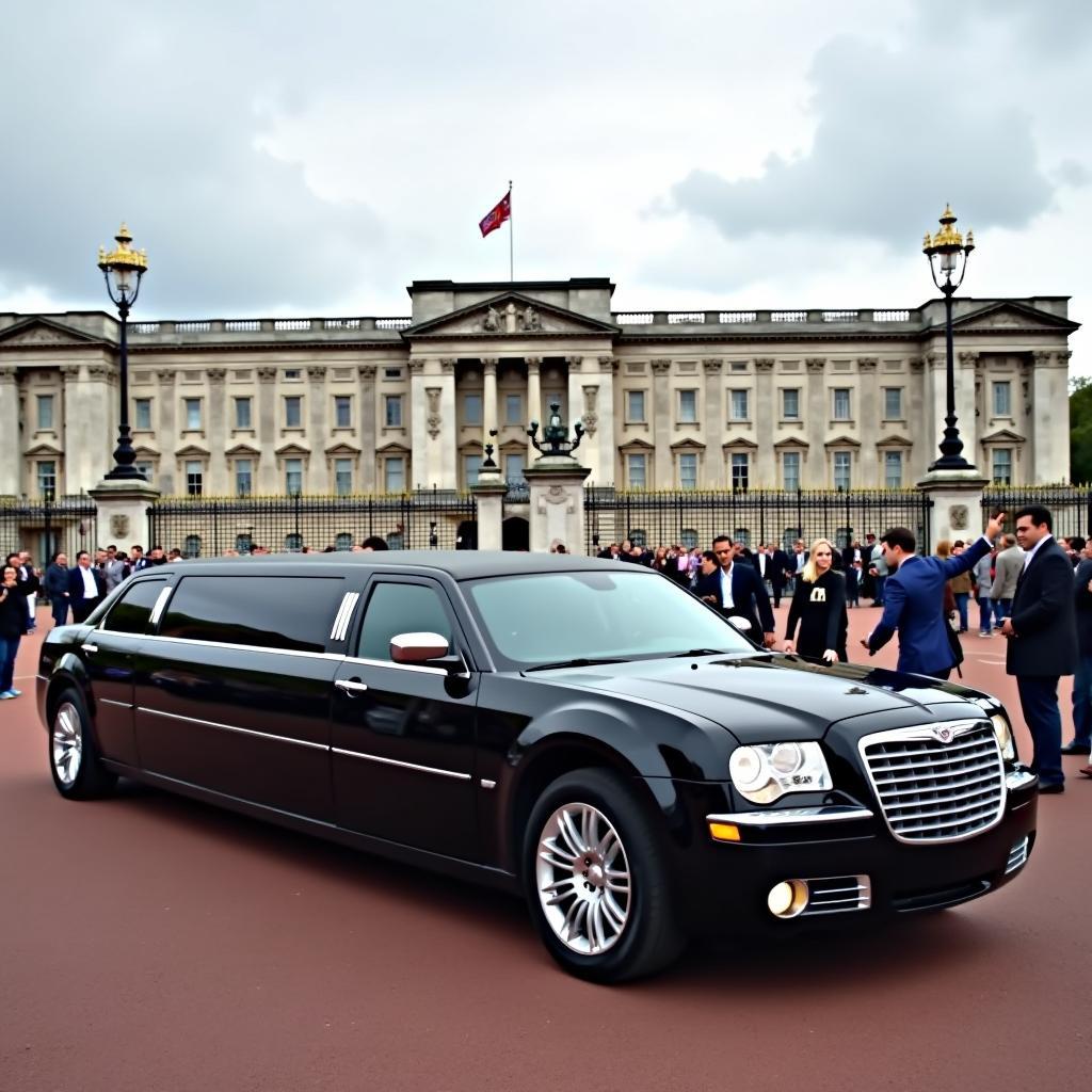 Limo tour passing Buckingham Palace