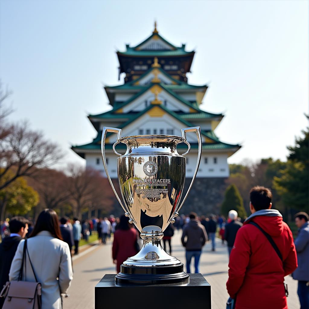 Man City Trophy Display at Osaka Castle