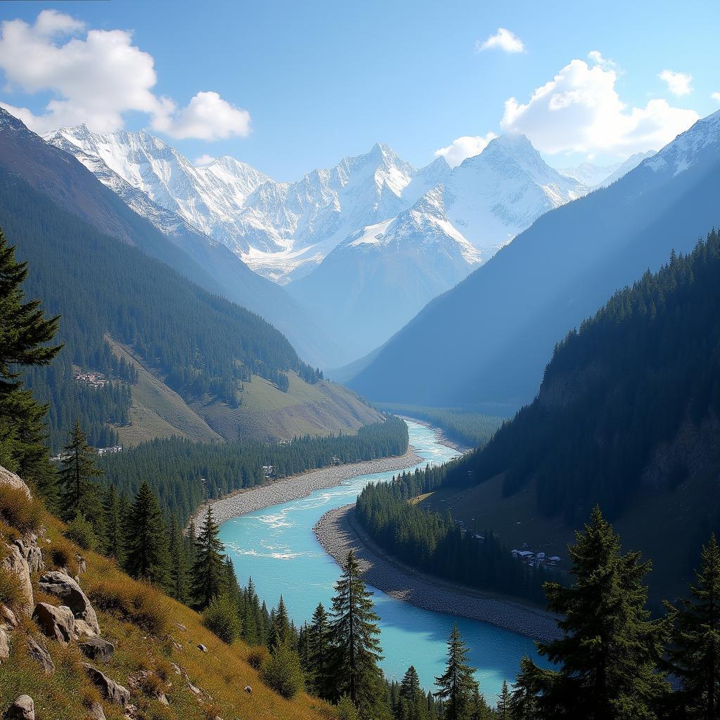 Manali Mountain View with Beas River