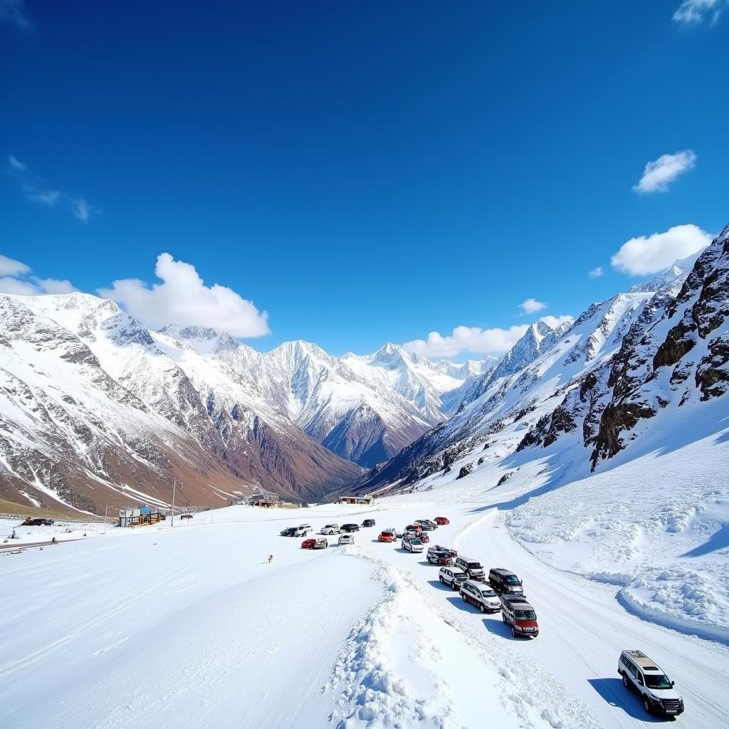 Scenic view of Rohtang Pass in Manali