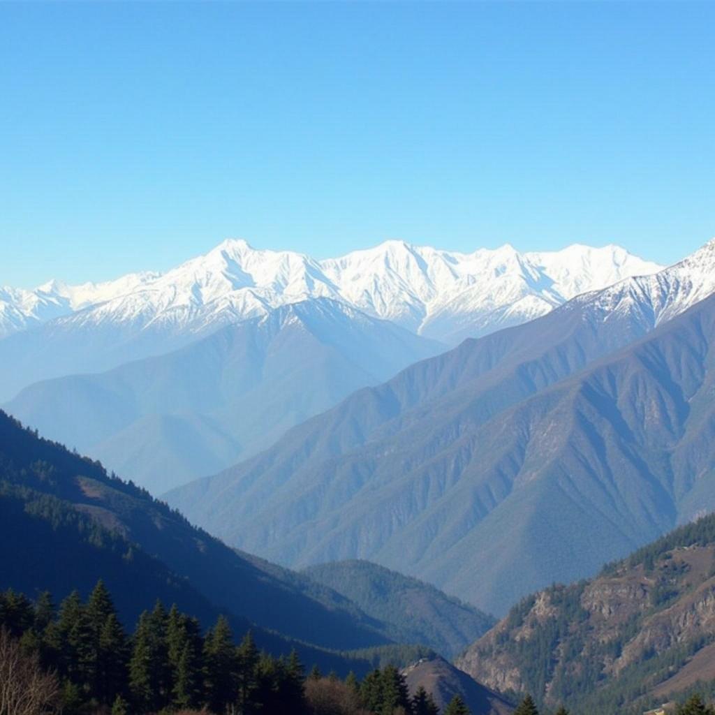 Scenic view of snow-capped mountains in Manali and Shimla from a Chennai tour perspective