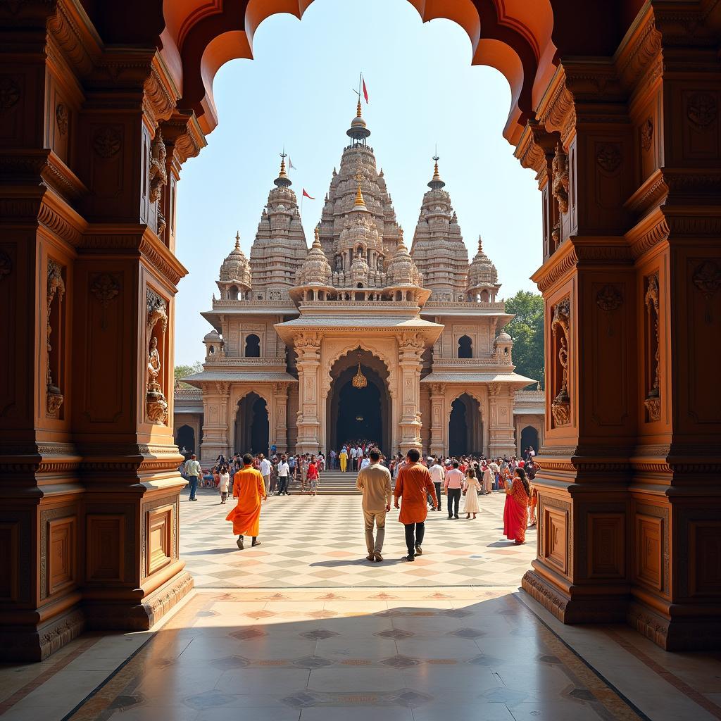 View of Krishna Temple in Mathura Vrindavan