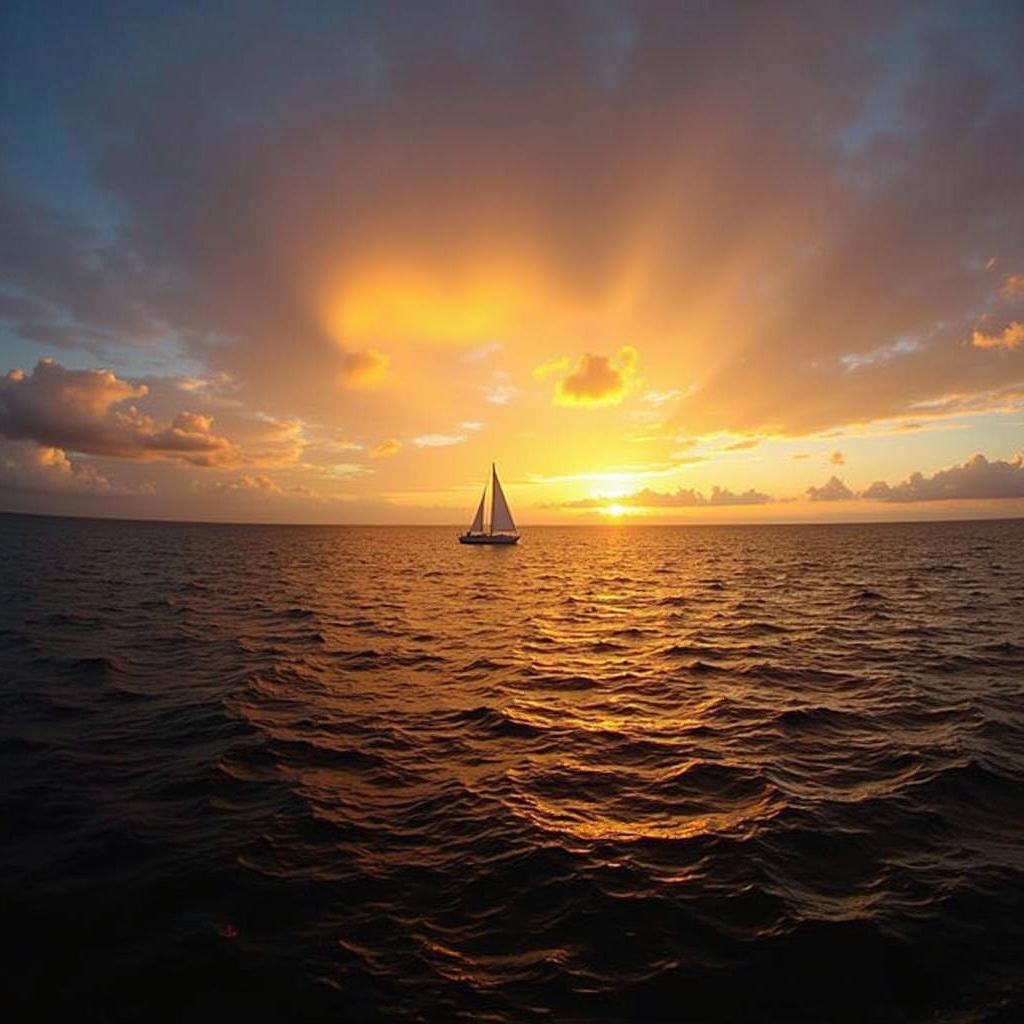 Sunset sailing tour on the Pacific Ocean in Maui