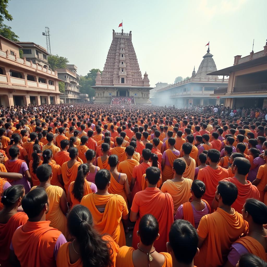 Devotees at Melmaruvathur Temple