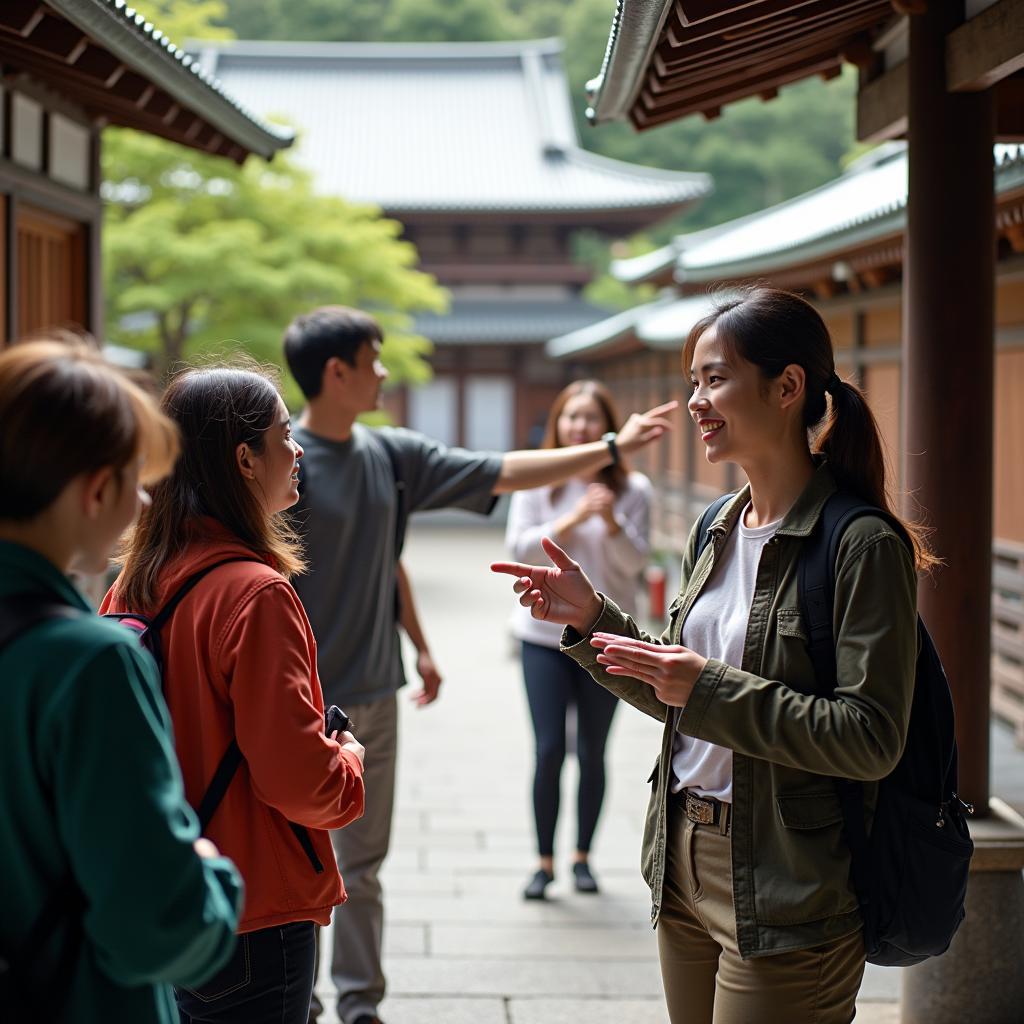 Experienced guide leading a messenger tour in Japan