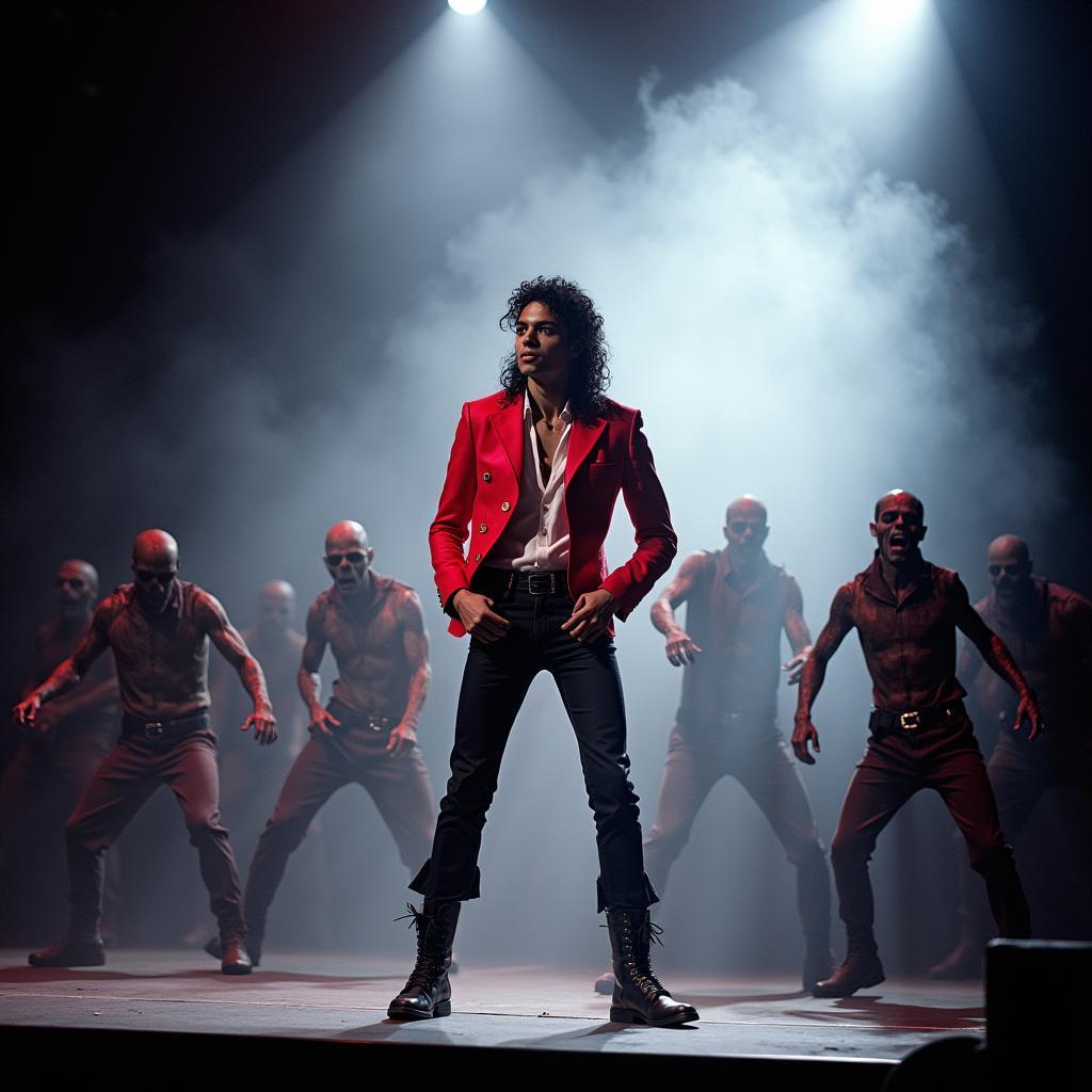 Michael Jackson Performing Thriller on Stage