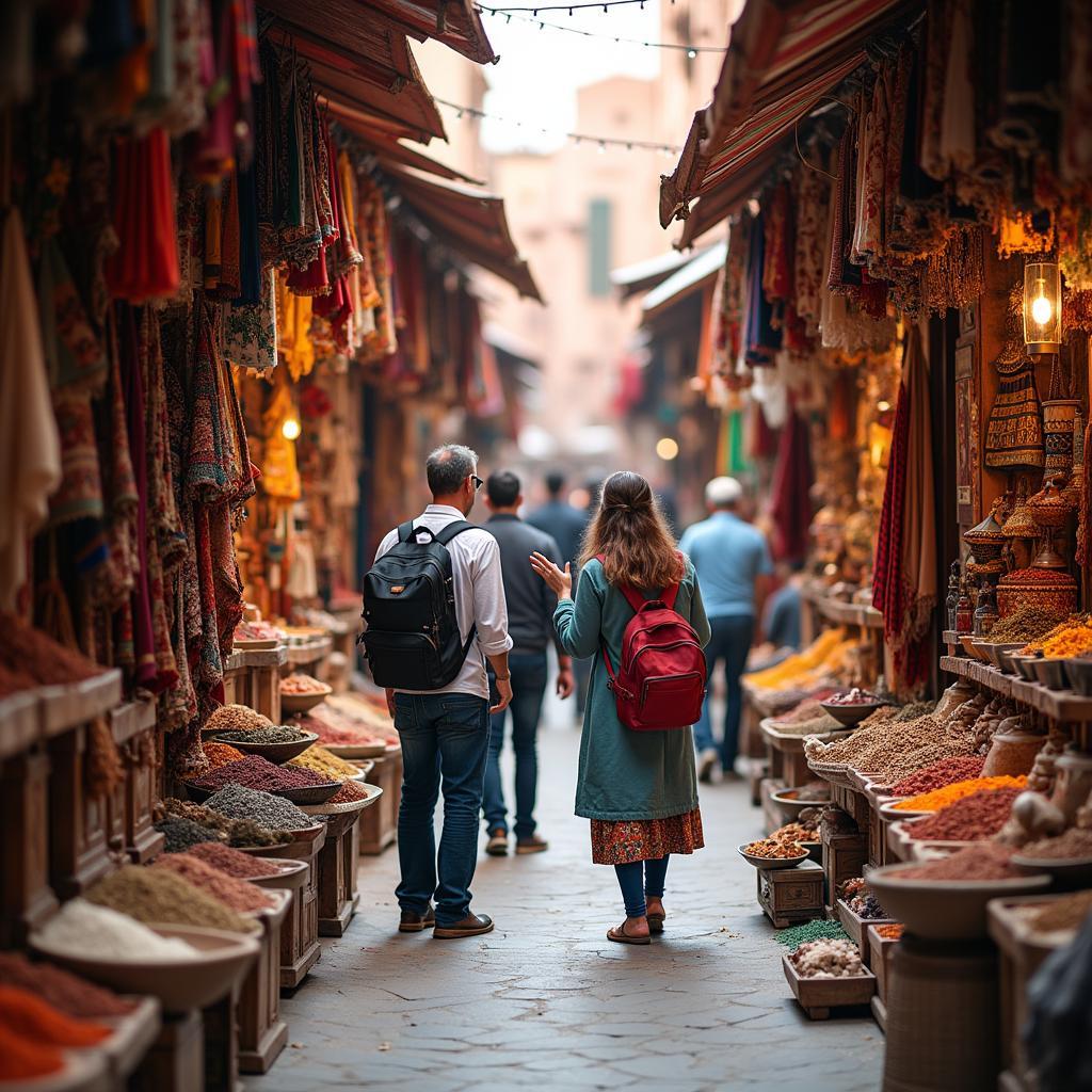 Exploring the vibrant souks of Marrakech with a guided tour