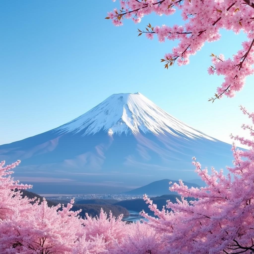 Mount Fuji with Cherry Blossoms in the Foreground