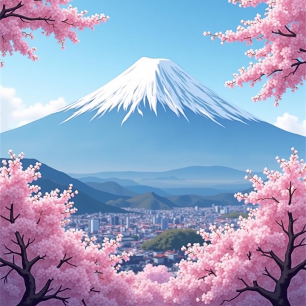 Mount Fuji with Cherry Blossom