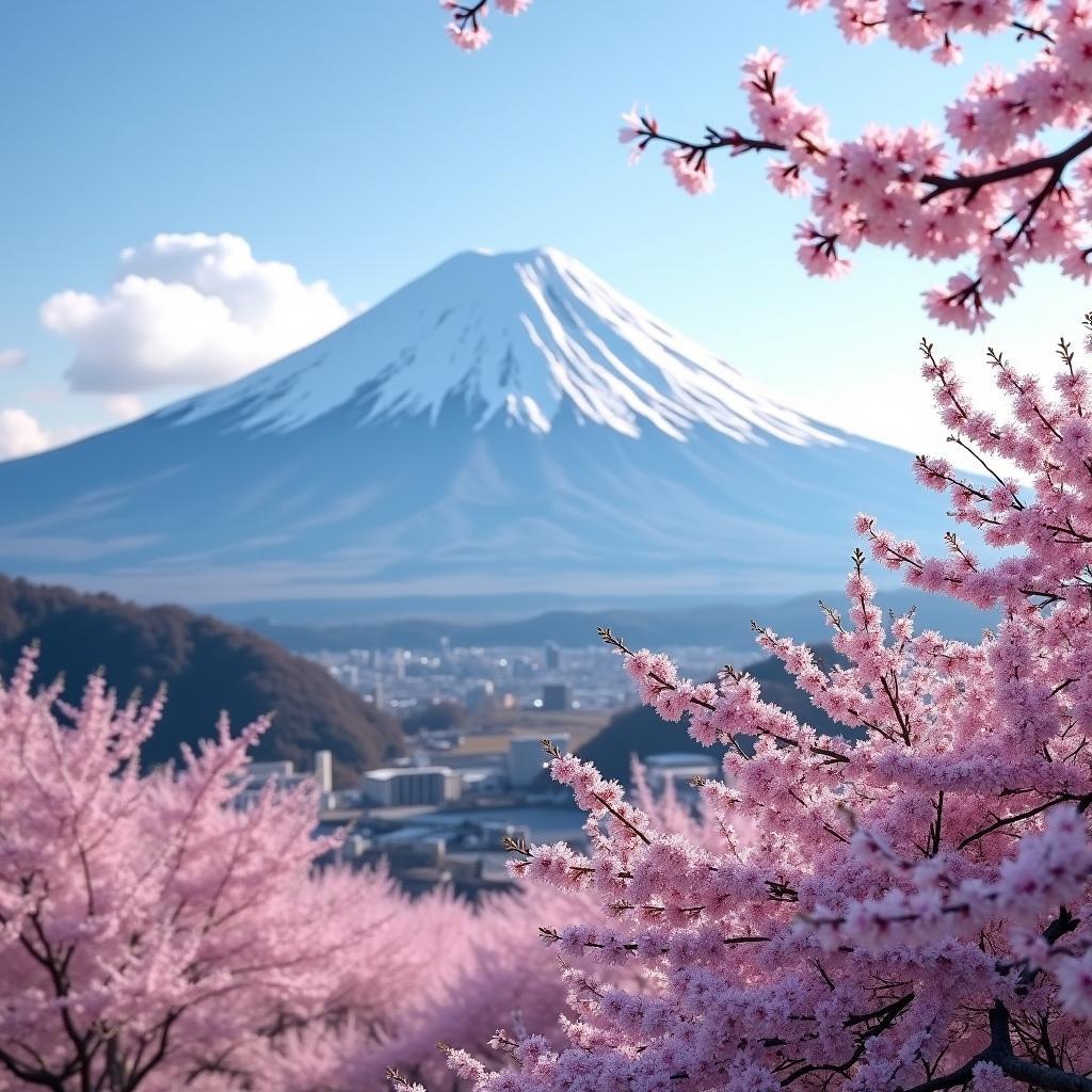 Mount Fuji with Cherry Blossoms