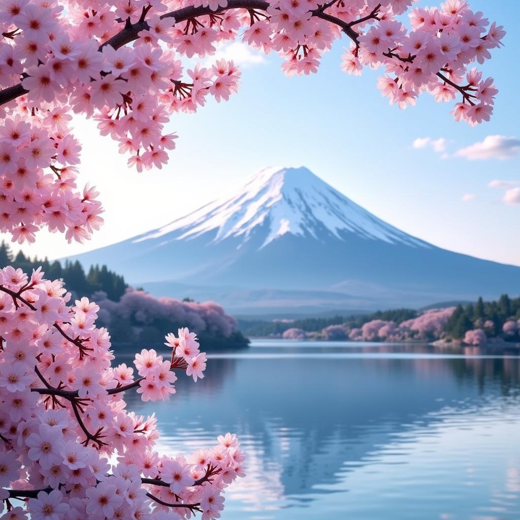 Mount Fuji with Cherry Blossom