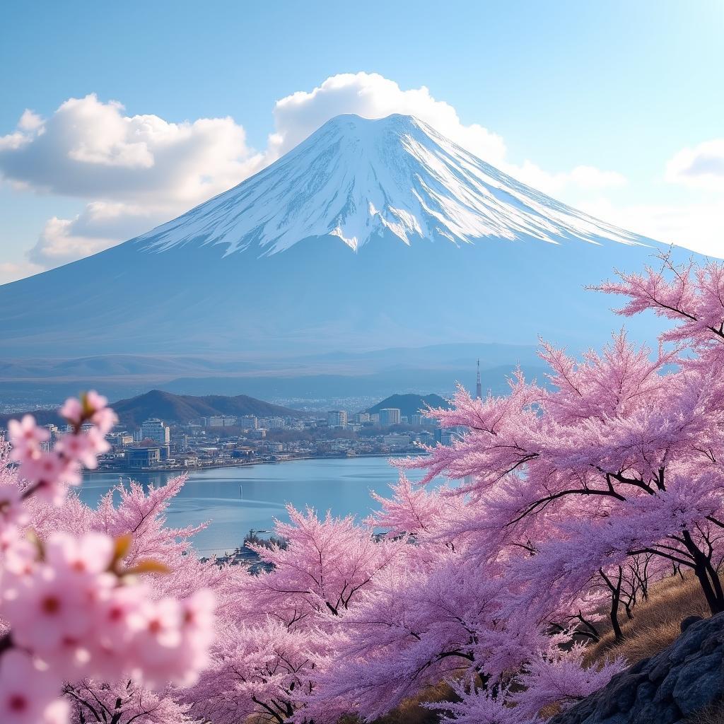 Mount Fuji with Cherry Blossoms