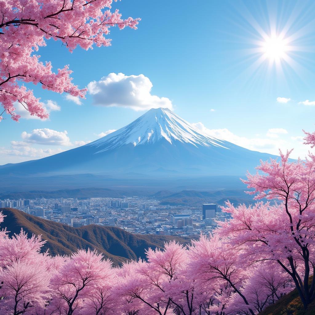 Mount Fuji with Cherry Blossoms