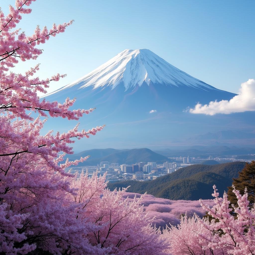 Mount Fuji with Cherry Blossoms