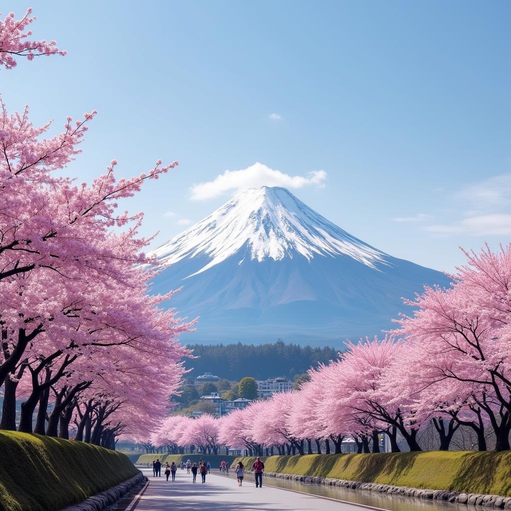 Mount Fuji with Cherry Blossoms in Spring with SA Tours & Travels