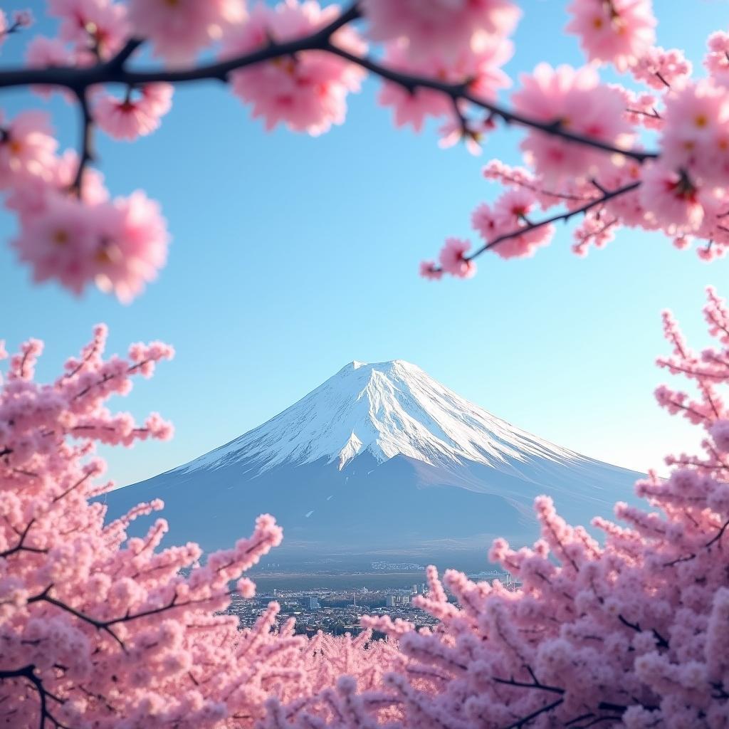 Mount Fuji with Cherry Blossoms