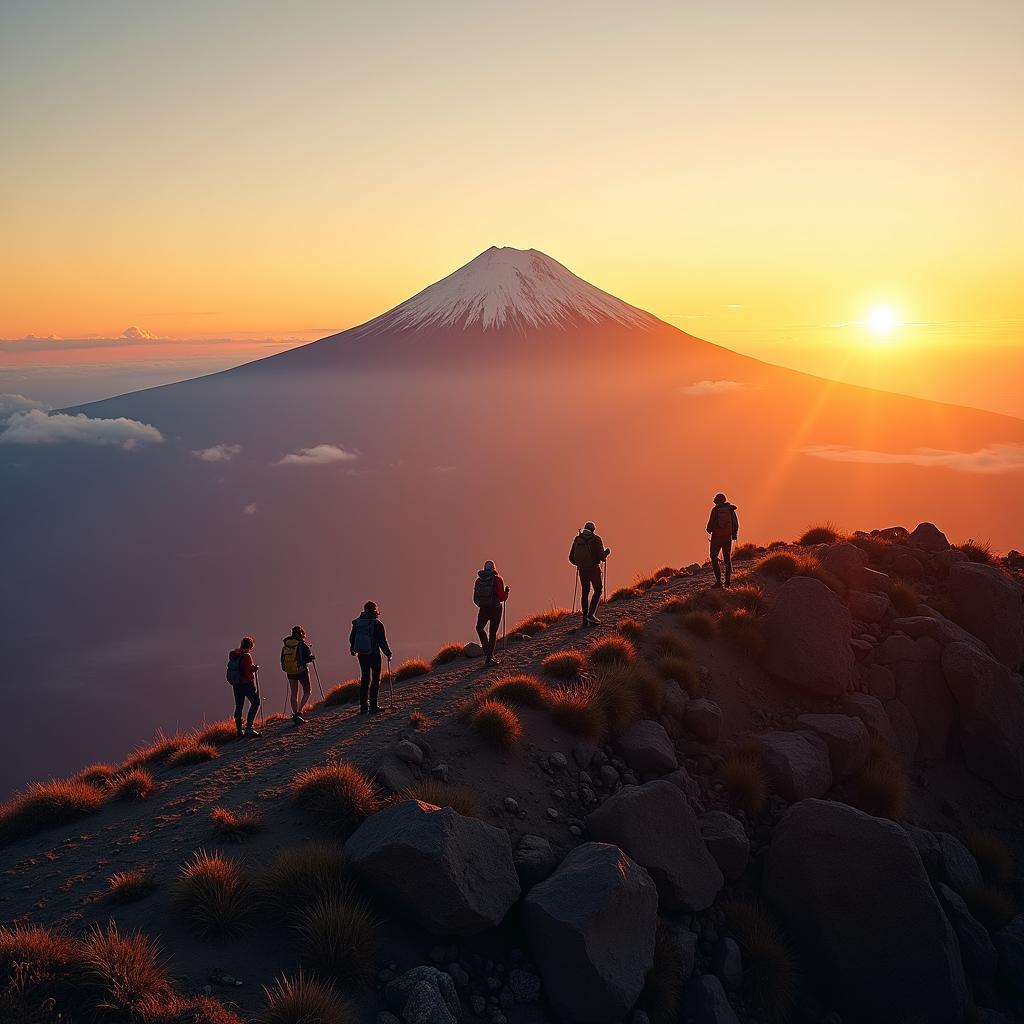 Hiking Mount Fuji at Sunrise