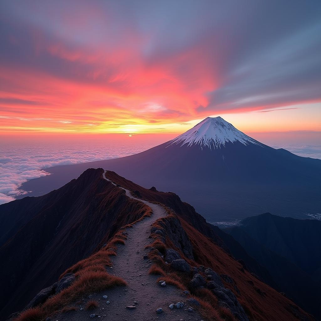 Hiking Mount Fuji at Sunrise