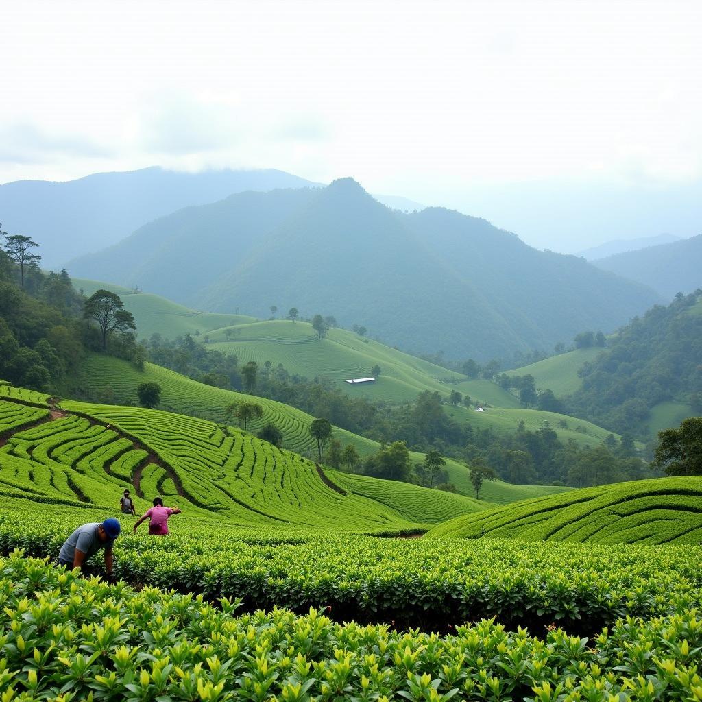 Munnar's Tea Plantations with Stunning Mountain Views