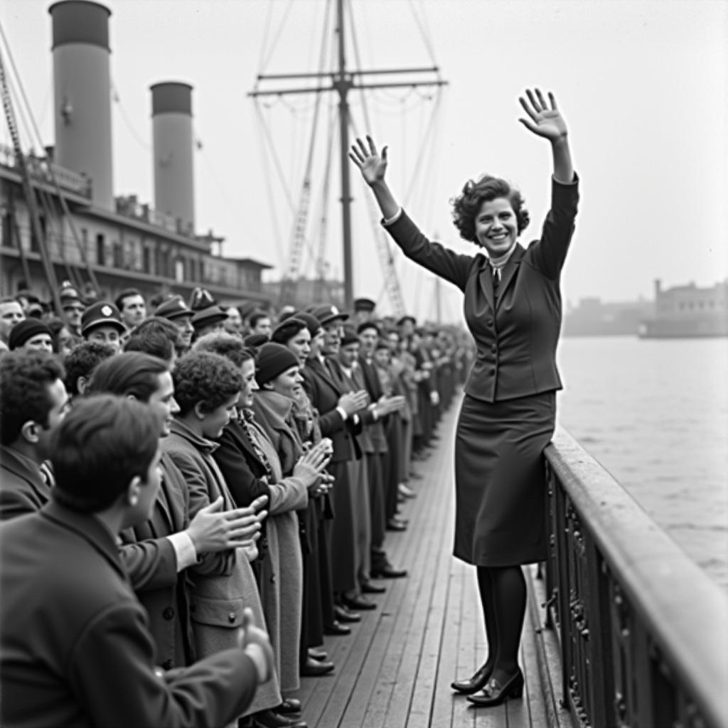 Nellie Bly departing from New York in 1889