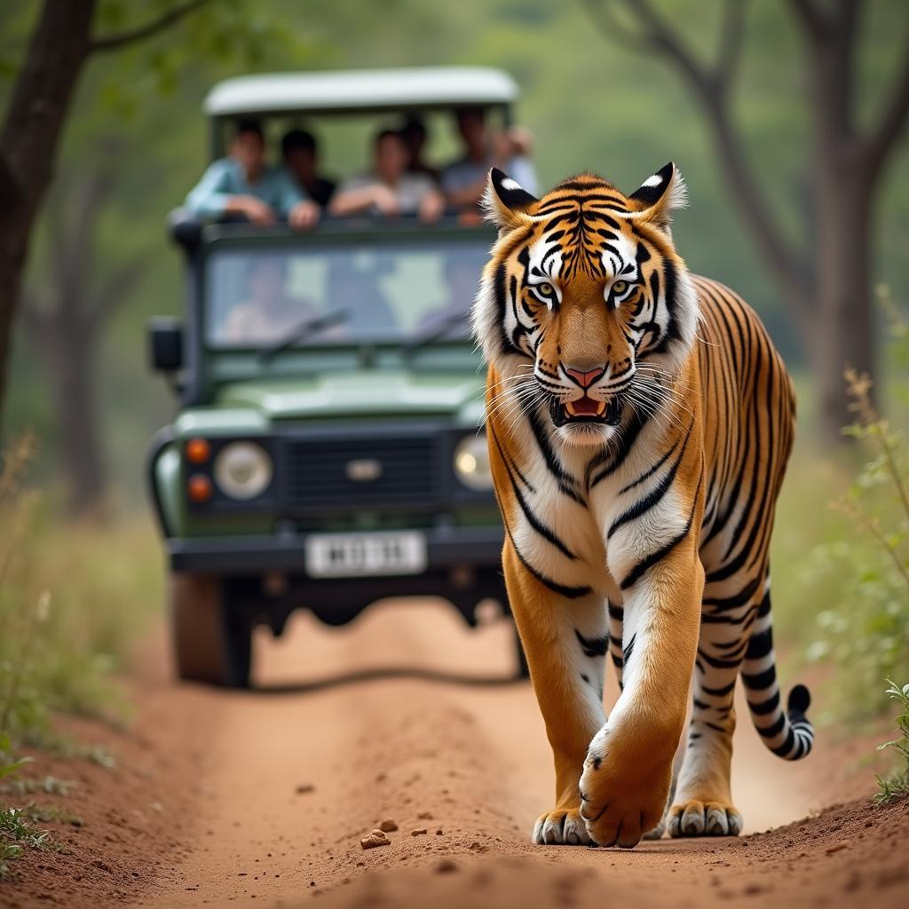 North India wildlife tour featuring a tiger safari