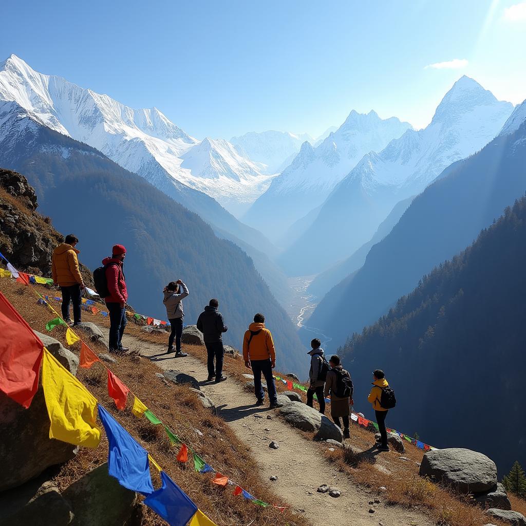 Stunning North Sikkim Landscape with a Tour Group