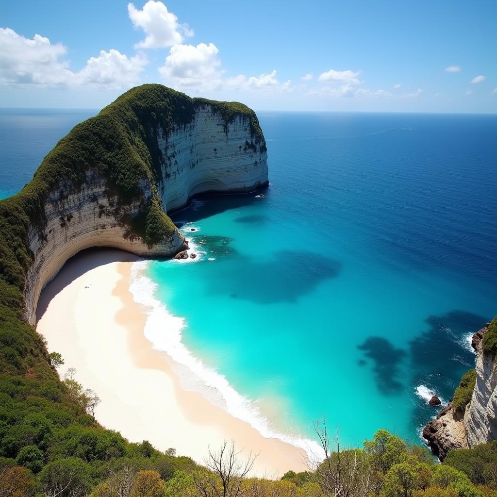 Panoramic view of Kelingking Beach, Nusa Penida