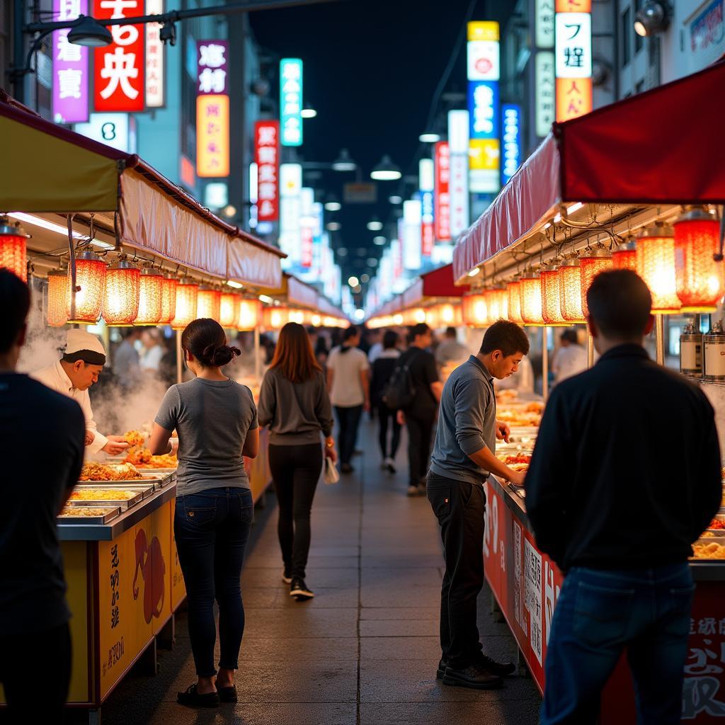 Osaka Dotonbori Street Food Scene