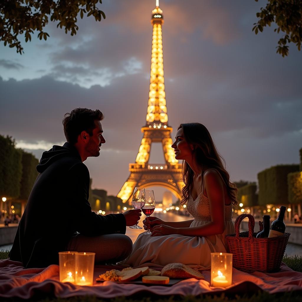 Romantic Picnic under the Eiffel Tower