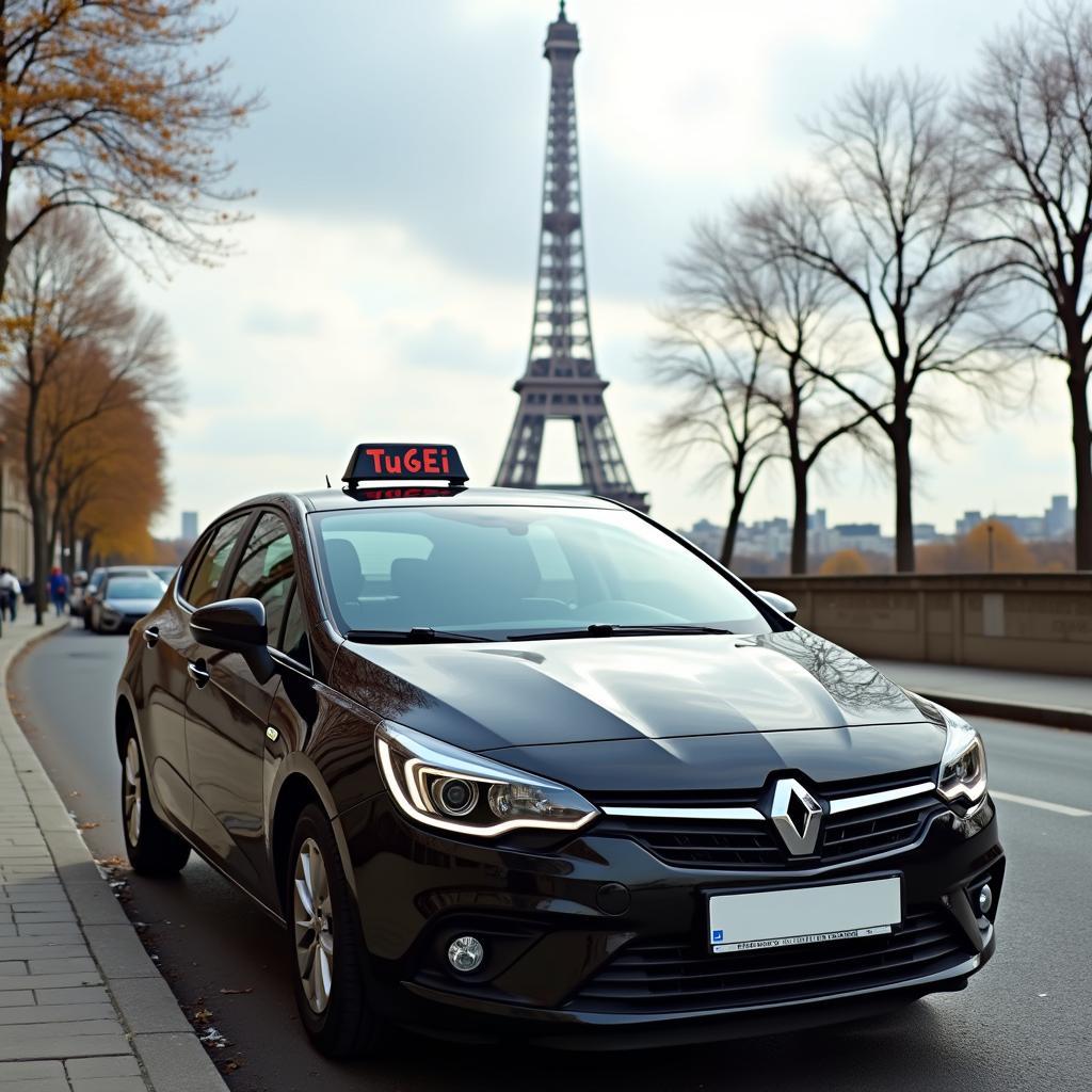 Paris Taxi near Eiffel Tower