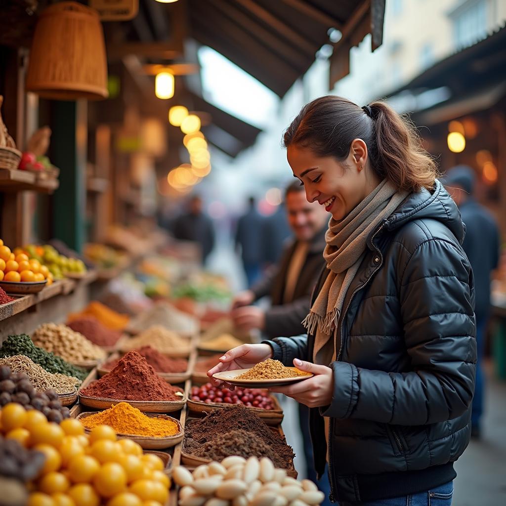 Exploring a local market with a Phuket local tour guide.