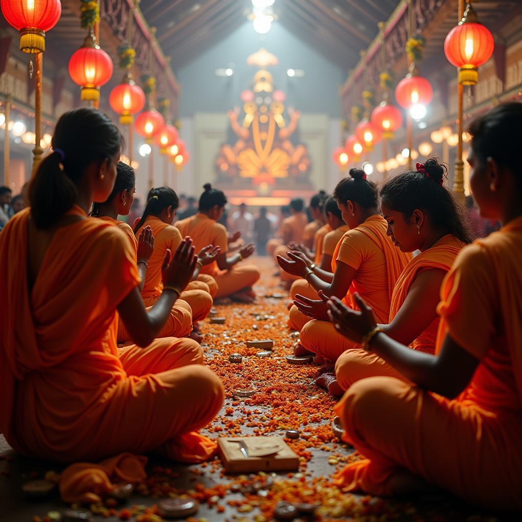 Pilgrims at an Ashtavinayak Temple