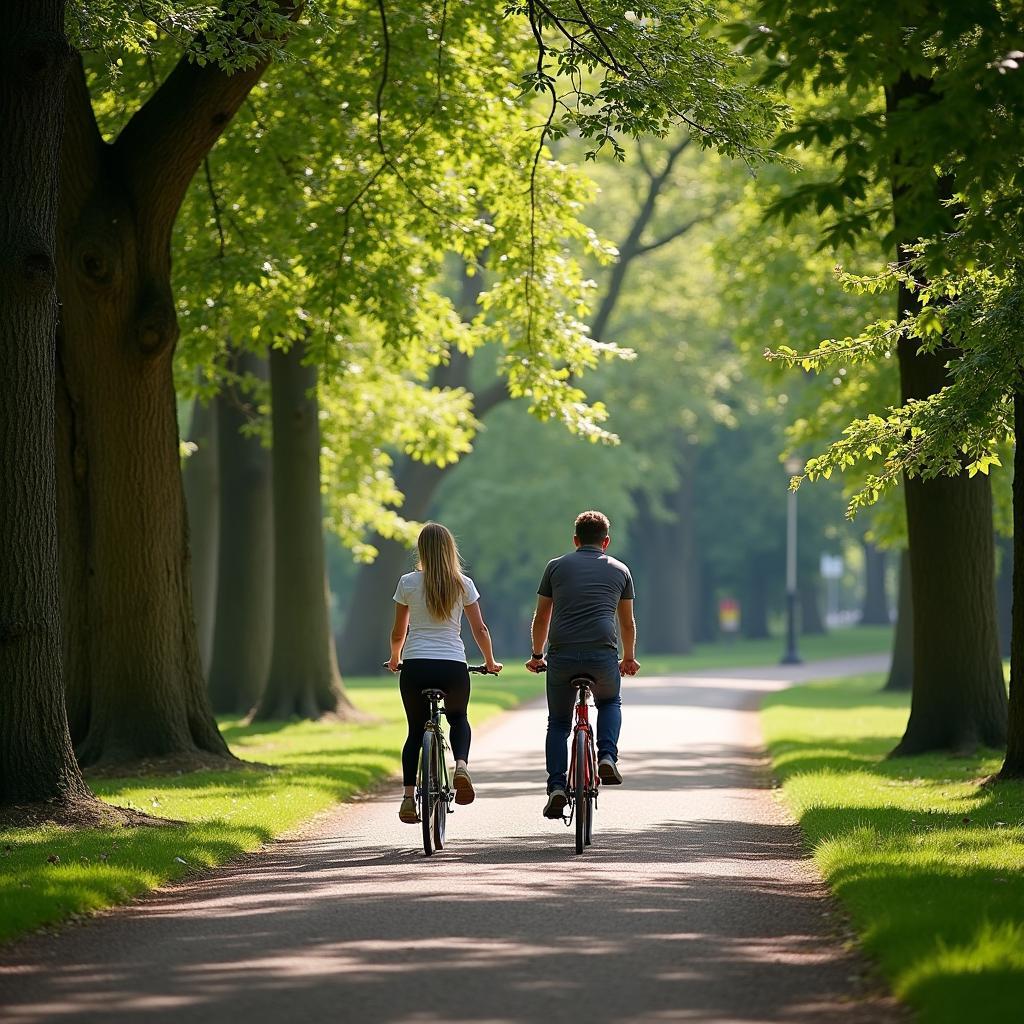 Cycling through Vondelpark on a Private Bike Tour