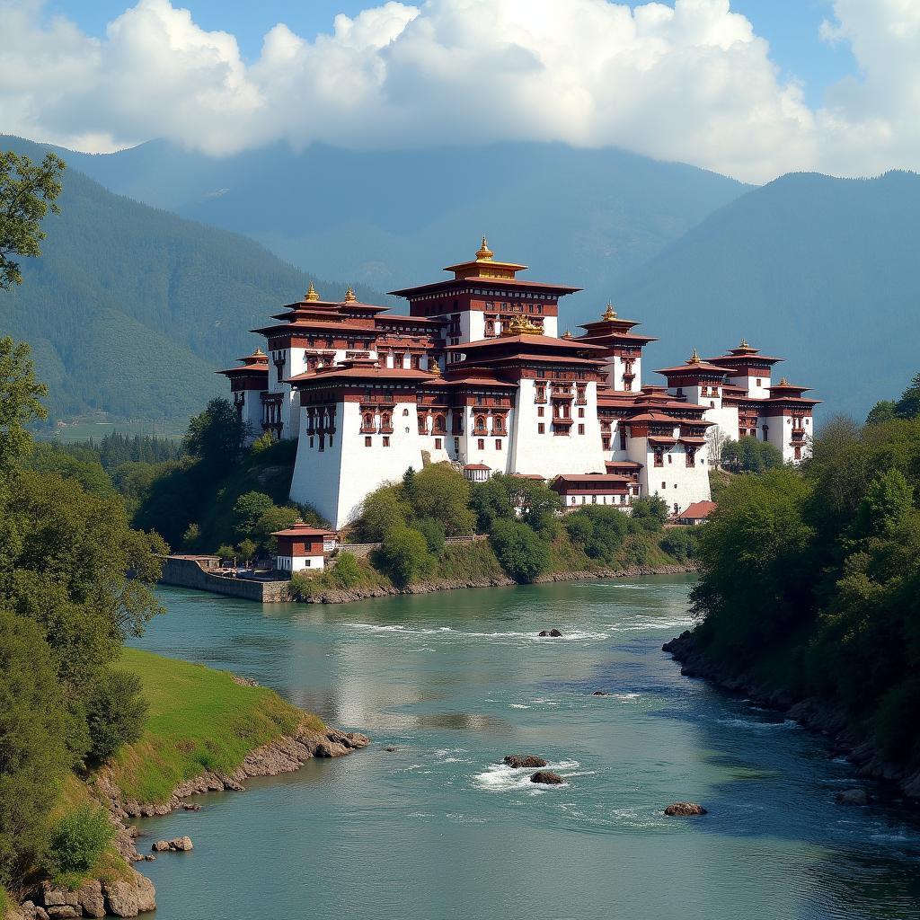 Punakha Dzong at the River Confluence