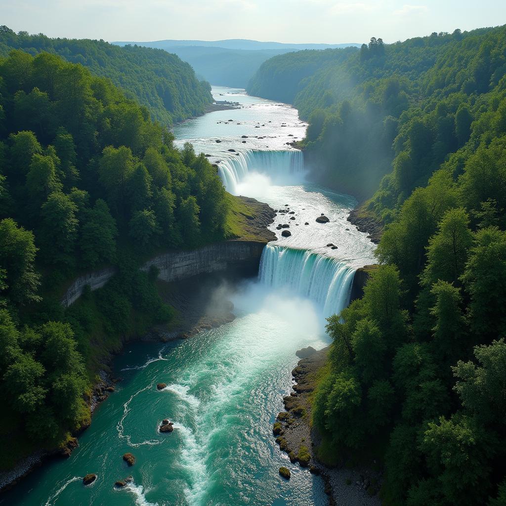 Aerial view of the Rhine Falls