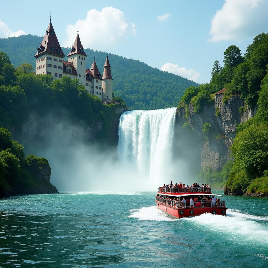 Boat trip on the Rhine Falls from Zurich