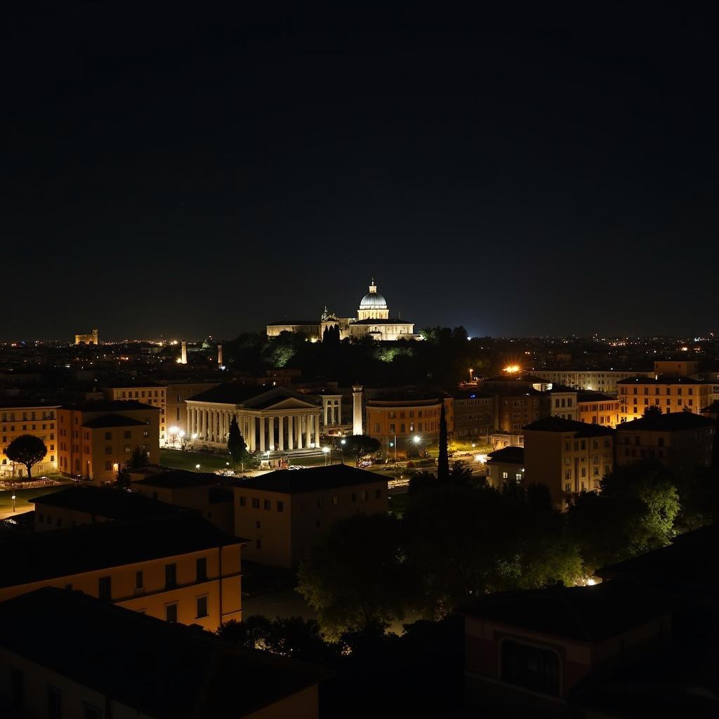 Roman Forum and Palatine Hill at Night