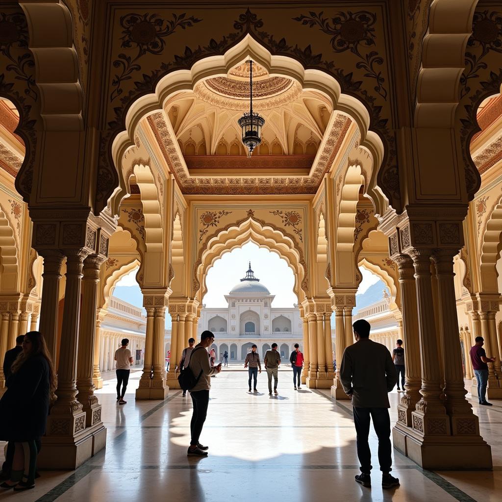 Exploring the majestic palaces of India on a royal tour.