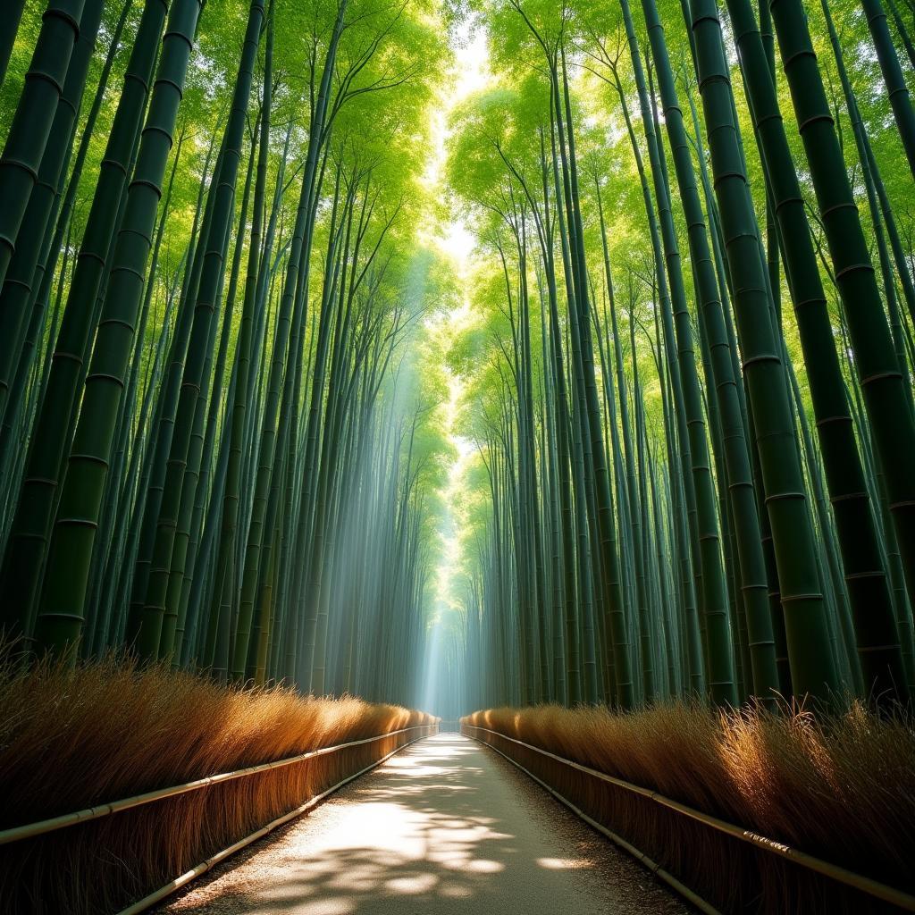 Tranquil Sagano Bamboo Forest in Kyoto