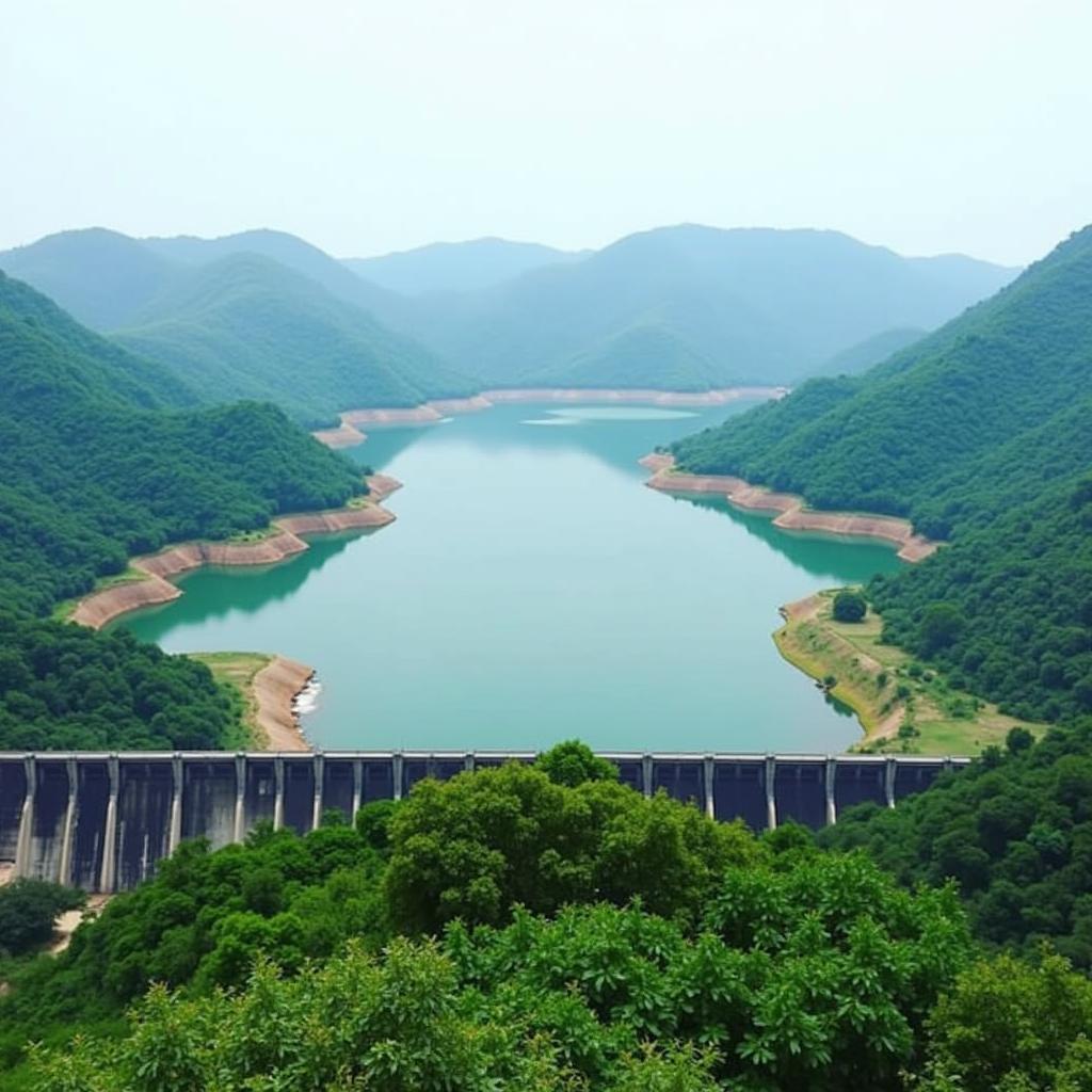 Scenic view of Srisailam Dam