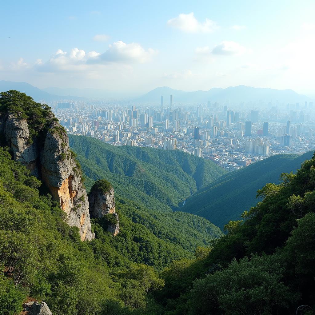 Scenic view from a Seoul mountaintop