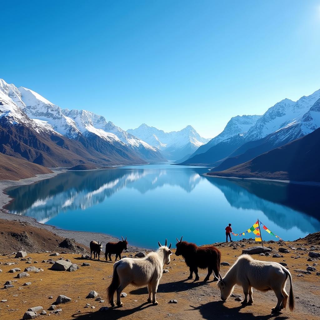 Stunning Tsomgo Lake at High Altitude in Sikkim