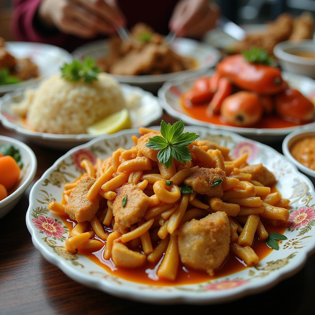 Variety of Food at a Singapore Hawker Center