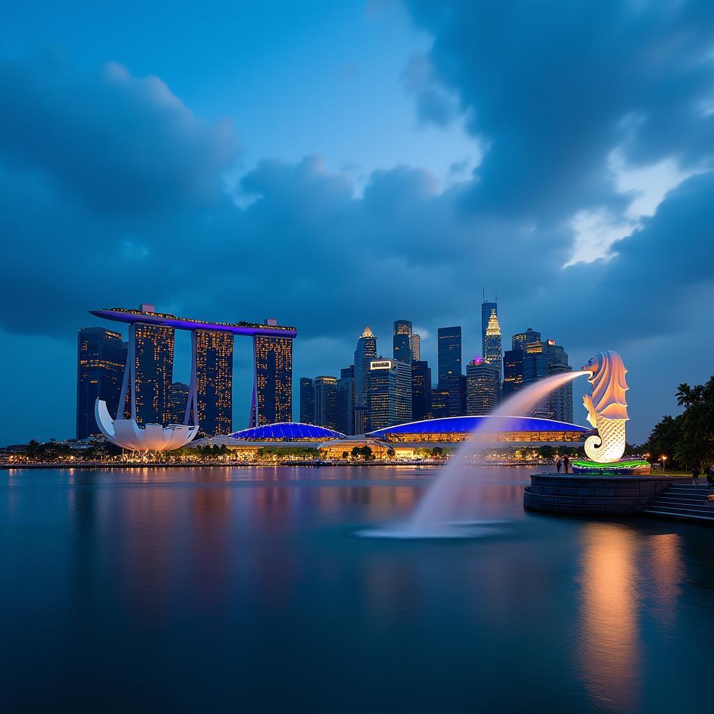 Singapore Skyline at Merlion Park