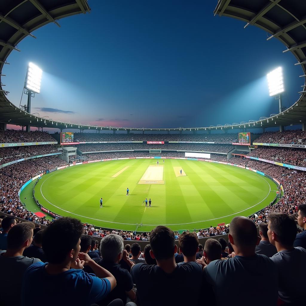 Sri Lanka vs New Zealand Cricket Match in a packed stadium