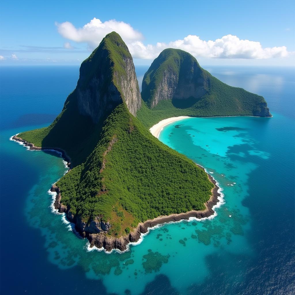 Aerial View of the St. Lucia Pitons