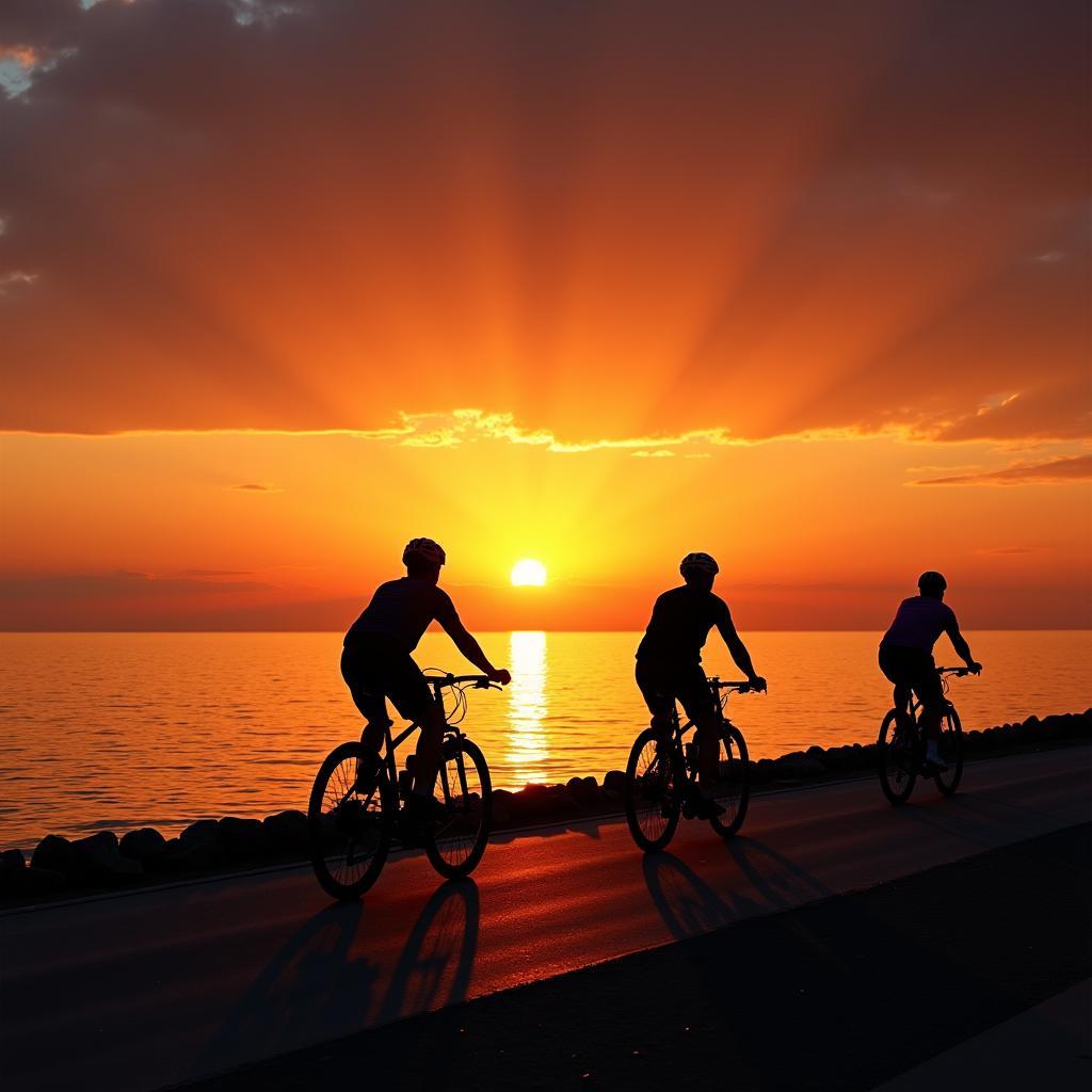 Sunset Bike Ride on Venice Lido