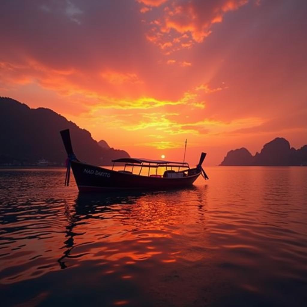 Sunset View from Longtail Boat, Phi Phi Islands