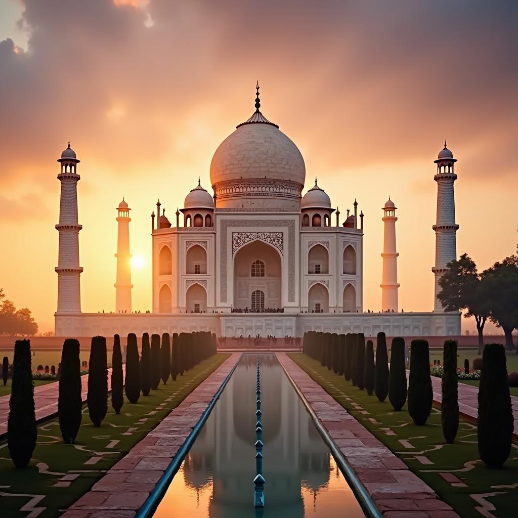 Breathtaking View of the Taj Mahal at Sunrise